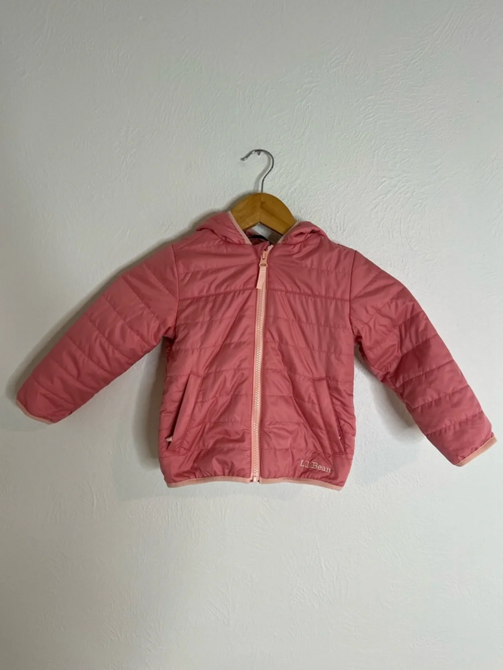 L.L. Bean Dusty Pink Hooded Kids Puffer Jacket size 2T